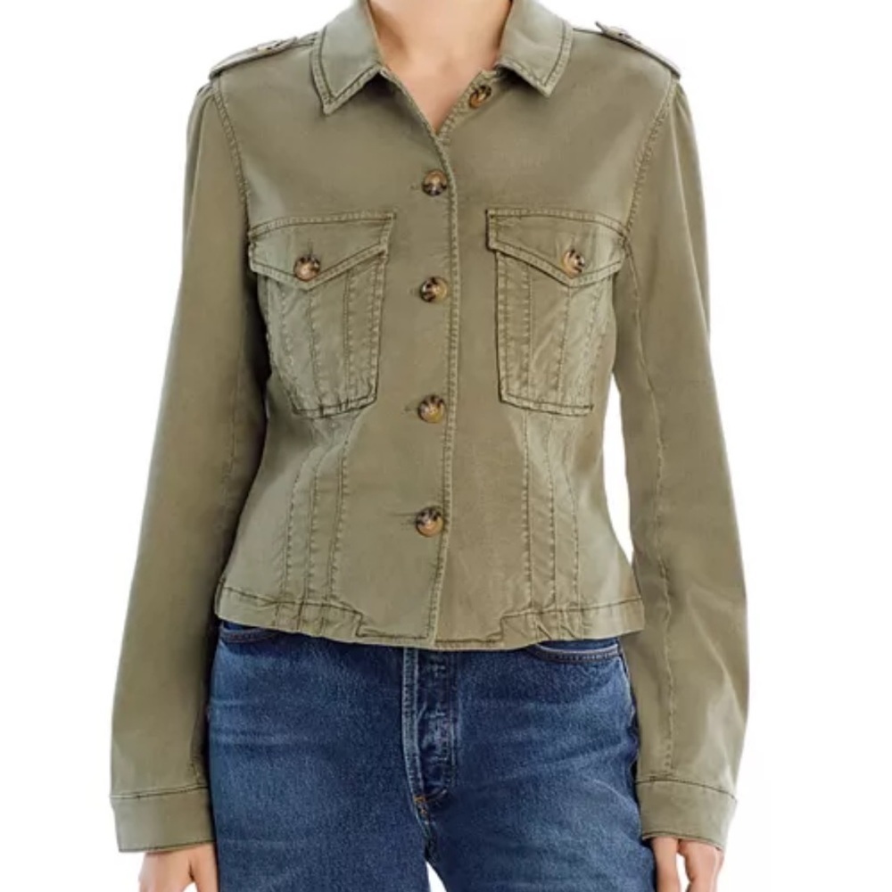 Paige Pacey Collared Jacket in vintage ivy green S - Picture 5 of 9